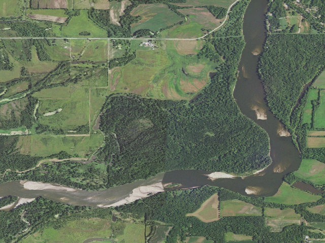 Aerial image of Cedar Bottoms WMA