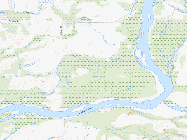 USGS topographic map of Cedar Bottoms WMA