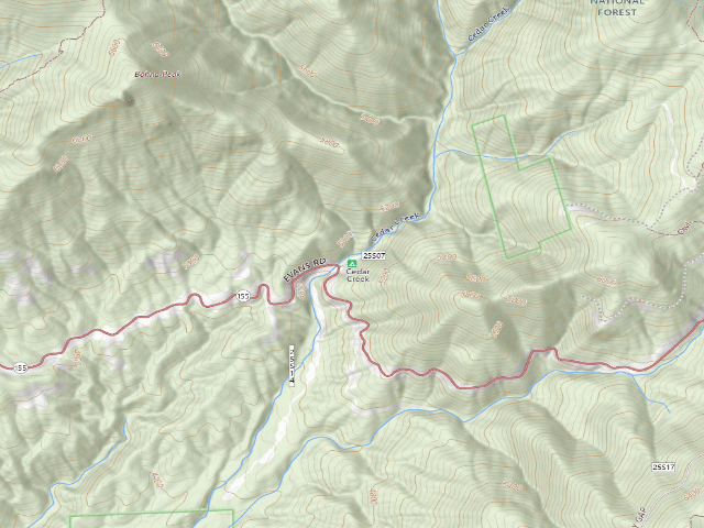 USGS topographic map of Cedar Creek