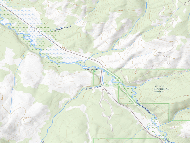 USGS topographic map of Cedar Creek Cg And Picnic Site