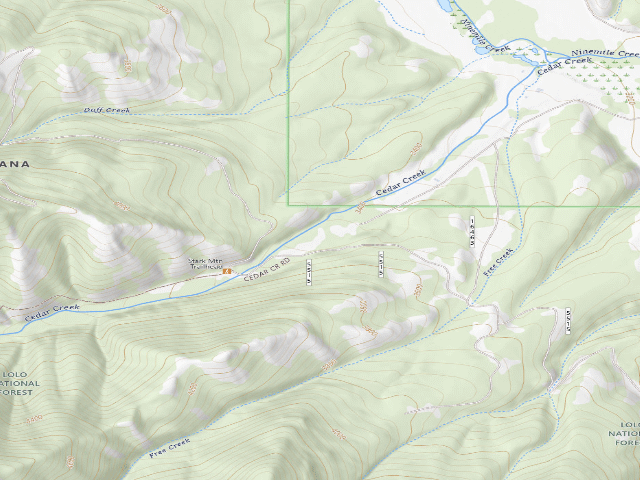 USGS topographic map of Cedar Creek