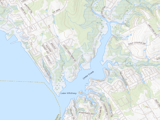 USGS topographic map of Cedar Creek Park