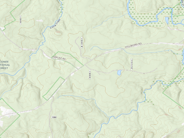 USGS topographic map of Cedar Creek WMA - Lazenberry’s Mill