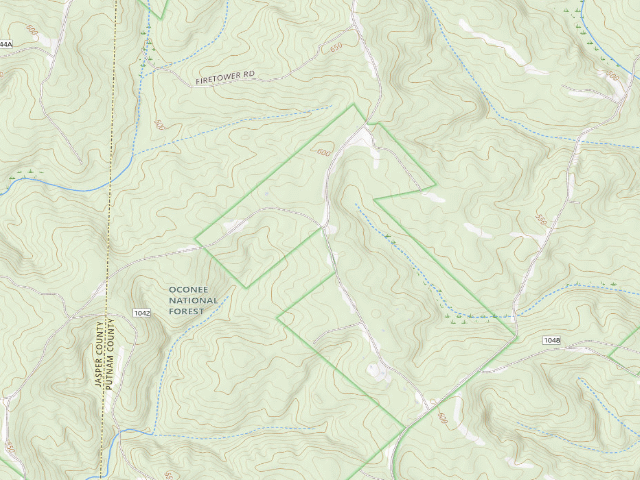 USGS topographic map of Cedar Creek WMA - oak grove hunt camp