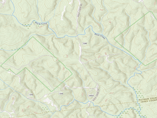 USGS topographic map of Cedar Creek WMA - Rock Creek Hunt Camp