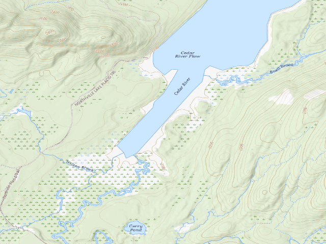 USGS topographic map of Cedar Flow 6 (West Canada Lake Wilderness)