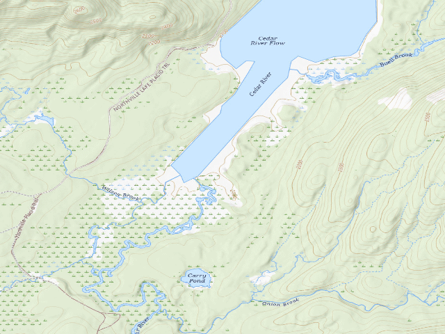 USGS topographic map of Cedar Flow 7 (West Canada Lake Wilderness)