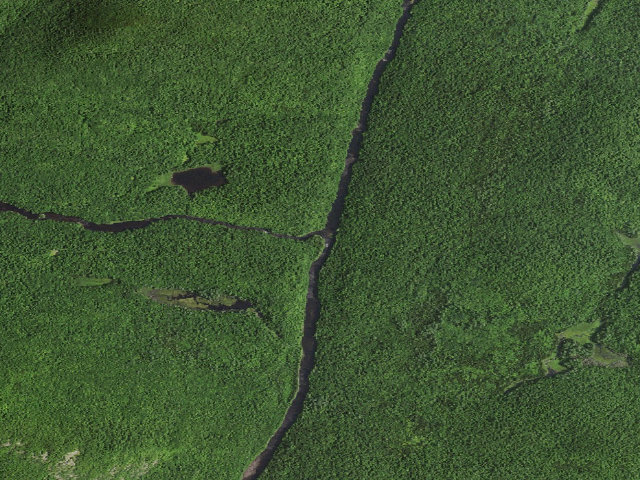 Aerial image of Cedar/Hudson River Campsite (Vanderwhacker Mountain Wild Forest)