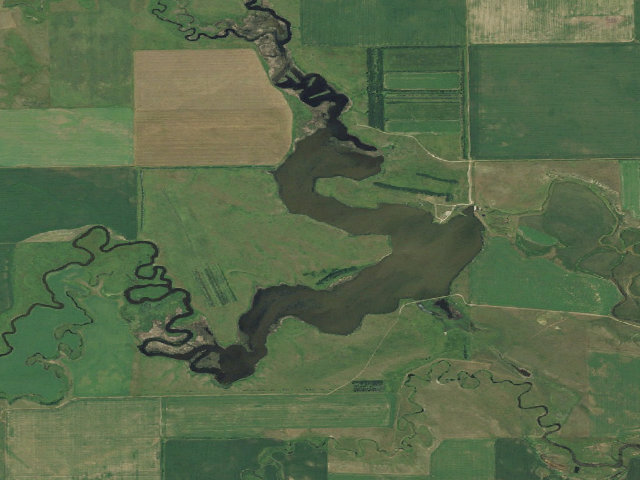 Aerial image of Cedar Lake WMA (Slope County)