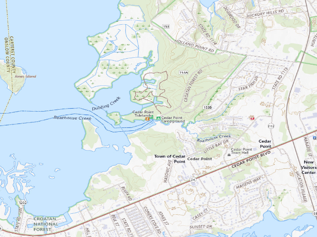 USGS topographic map of Cedar Point Campground