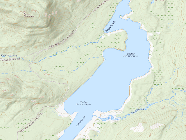 USGS topographic map of Cedar River Flow Primitive Campsite 2 (Moose River Plains Wild Forest)