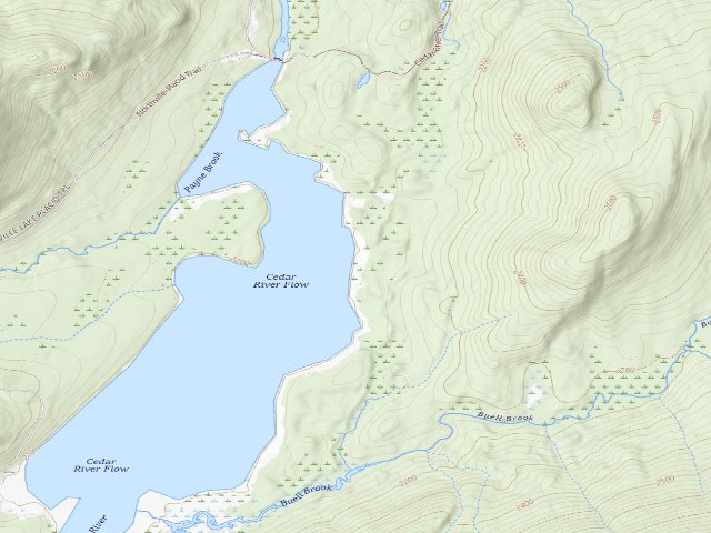USGS topographic map of Cedar River Flow Primitive Campsite 3 (Moose River Plains Wild Forest)