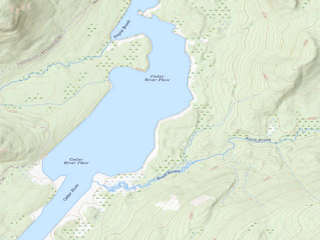 USGS topographic map of Cedar River Flow Primitive Campsite 6 (Moose River Plains Wild Forest)