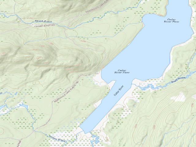 USGS topographic map of Cedar River Flow Tentsite (Moose River Plains Wild Forest)