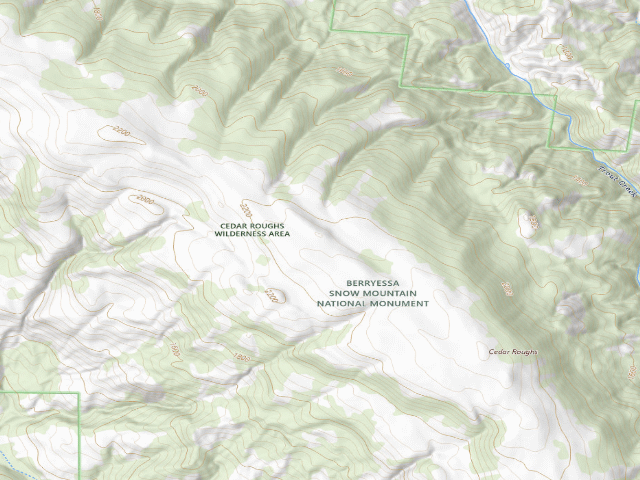USGS topographic map of Cedar Roughs Wilderness