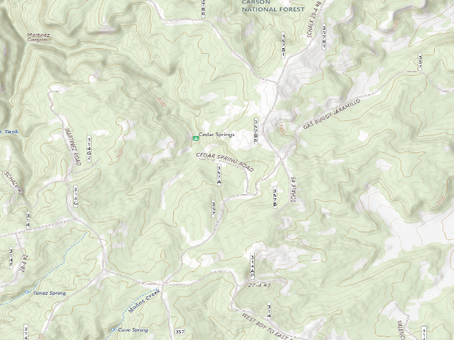 USGS topographic map of Cedar Springs Campground