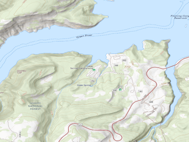USGS topographic map of Cedar Springs Campground