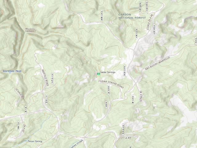 USGS topographic map of Cedar Springs