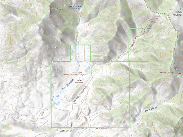 USGS topographic map of Cedar Springs Yellow Post Site