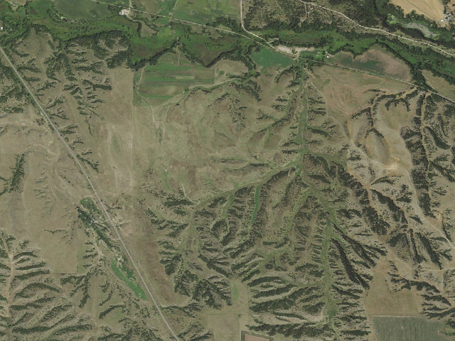 Aerial image of Cedar Valley WMA