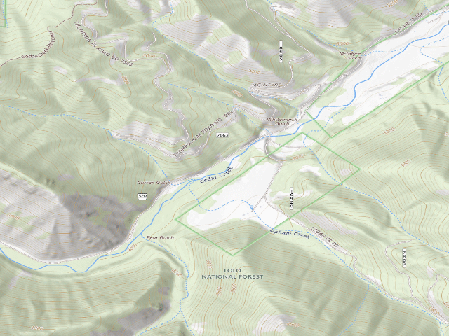 USGS topographic map of Cedarcreek-001E