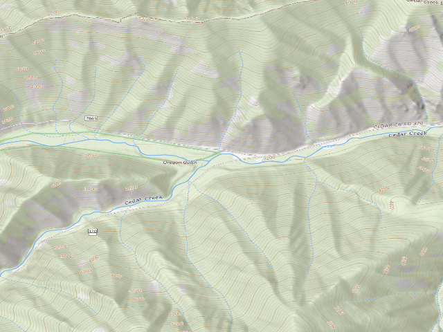 USGS topographic map of Cedarcreek-003A