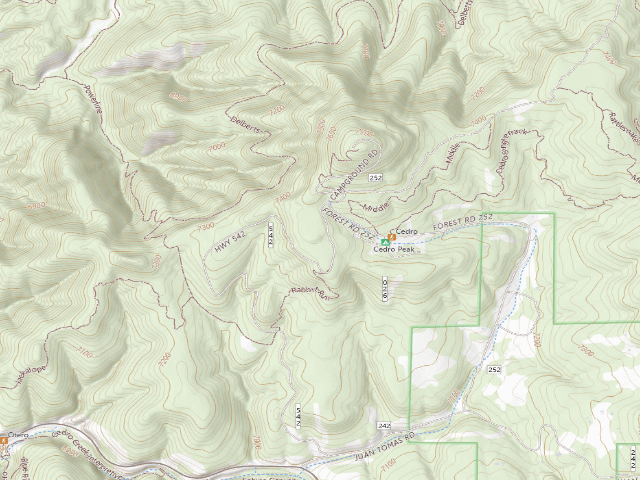 USGS topographic map of Cedro Peak Group Campground
