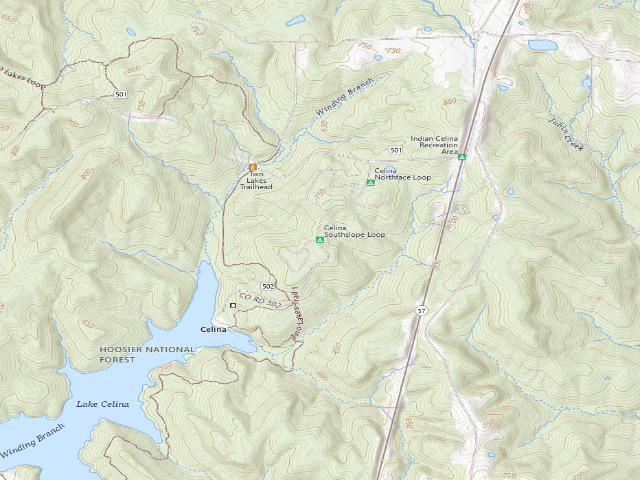 USGS topographic map of Celina Southslope Loop