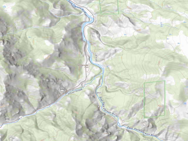 USGS topographic map of Centerville Flat Campground