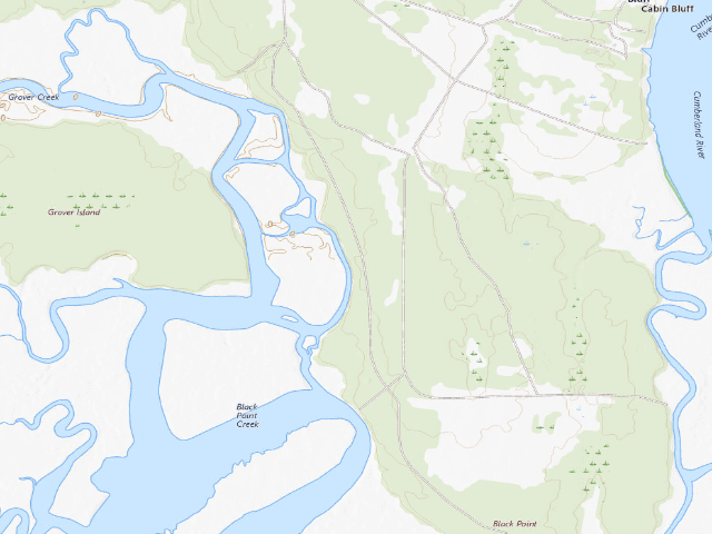 USGS topographic map of Ceylon WMA - Black Point - Grover’s Island Overlook campground