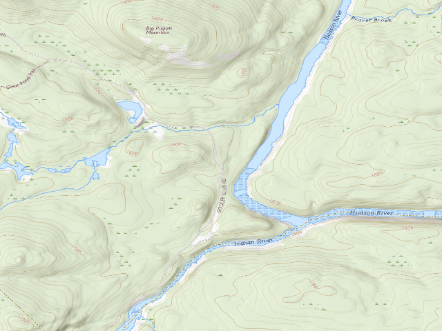 USGS topographic map of Chain Lakes Road South Roadside Tentsite [DEC #3628] (Blue Mountain Wild Forest)