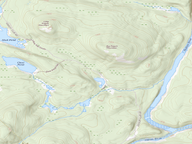 USGS topographic map of Chain Lakes Road South Roadside Tentsite [DEC #3626] (Blue Mountain Wild Forest)