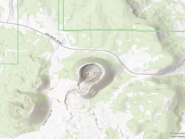 USGS topographic map of Chain Of Craters Backcountry Byway