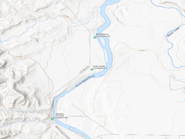 USGS topographic map of Chalk Bluffs Campground