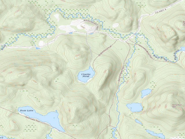 USGS topographic map of Challis Pond Primitive Tentsite [DEC #18351] (Hammond Pond Wild Forest)