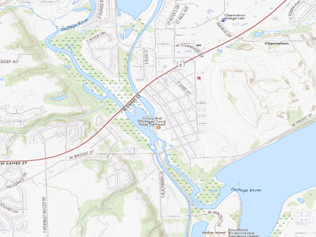 USGS topographic map of Channahon State Park Campground