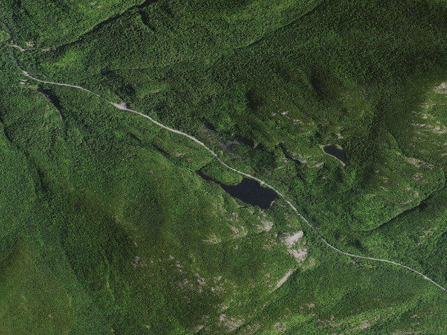 Aerial image of Chapel Pond Campsite (Giant Mountain Wilderness)