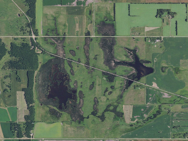 Aerial image of Charles C. Cook WMA (Walsh County)