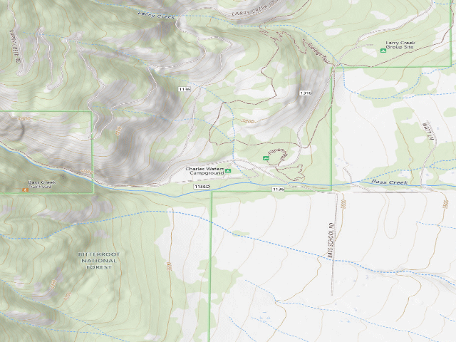 USGS topographic map of Charles Waters Campground