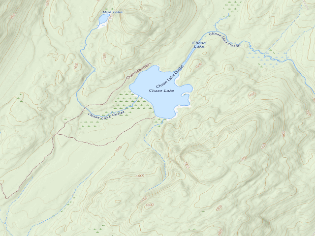 USGS topographic map of Chase Lake Tent Site [DEC #11356] (Shaker Mountain Wild Forest)