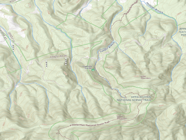 USGS topographic map of Chatfield A.T. Shelter