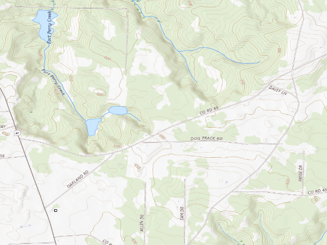 USGS topographic map of Chattahoochee Fall Line WMA - Fort Perry Primitive Campground #1