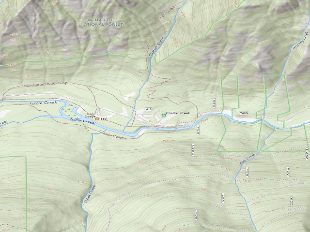 USGS topographic map of Chatter Creek Campground