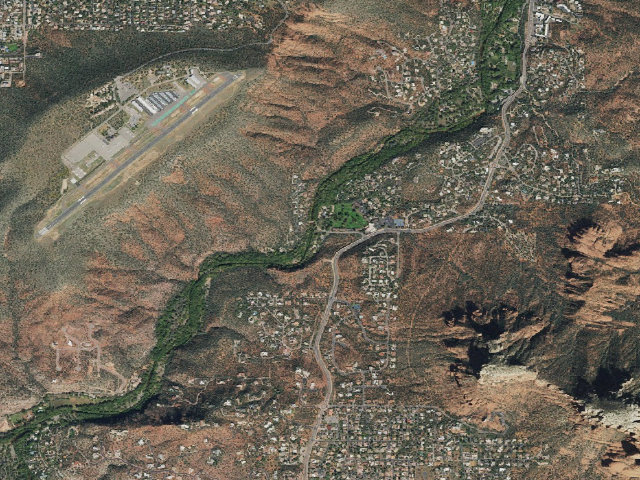 Aerial image of Chavez Crossing Group Campground