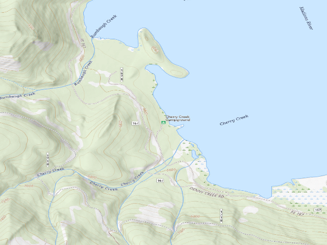 USGS topographic map of Cherry Creek Campground