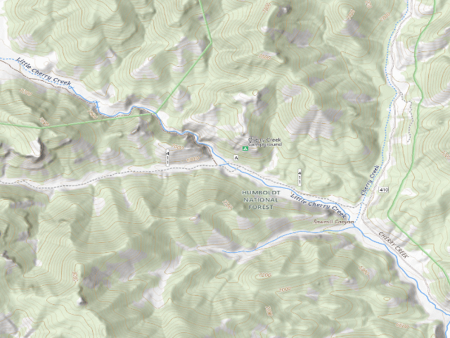 USGS topographic map of Cherry Creek Campground