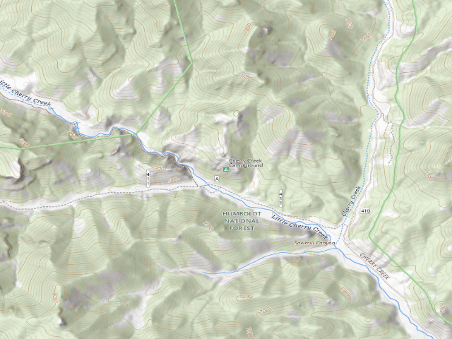 USGS topographic map of Cherry Creek Campground