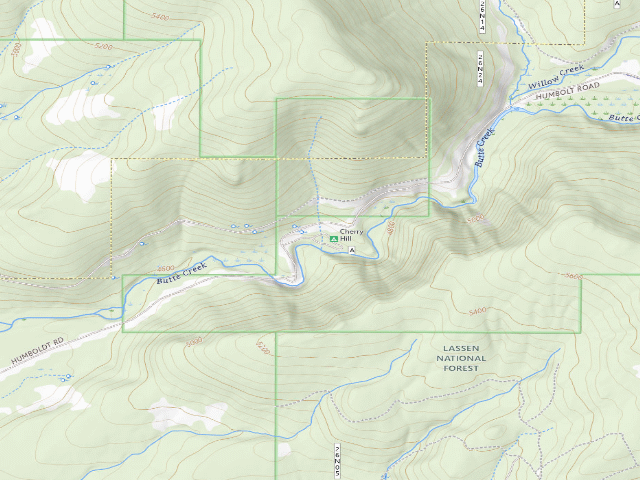 USGS topographic map of Cherry Hill Campground