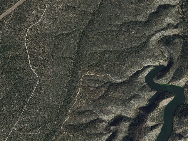 Aerial image of Chevelon Canyon Lake Campground