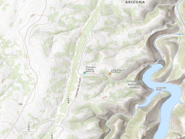 USGS topographic map of Chevelon Canyon Lake Campground